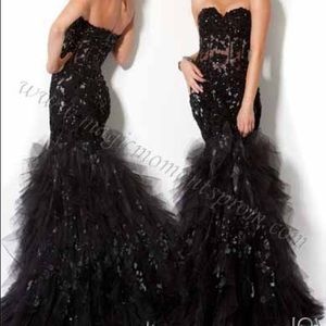 Jovani Strapless Black Prom Dress Size 20
